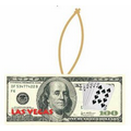 LV Royal Flush $100 Bill Ornament w/ Clear Mirrored Back (12 Sq. Inch)